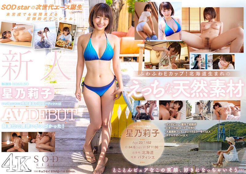 新人 星乃莉子 AV DEBUT いつもニコニコ性格最高の現役パティシエは騎乗位の腰使いがスゴかった！【圧倒的4K映像でヌク！】｜評価4.54(250件)・成人向け動画レビュー【18禁】