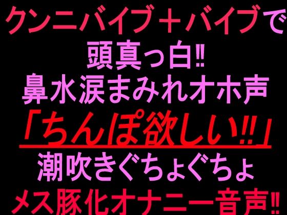 クンニバイブ＋バイブで頭真っ白！！鼻水涙まみれオホ声「ちんぽ欲しい！！」潮吹きぐちょぐちょメス豚化オナニー音声！！｜同人作品レビュー【18禁】